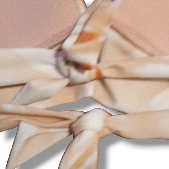 Aerie Perky Triangle Bikini Top-Large-Peach Tie Dye-Lined-Molded Cups-Double Tie - Picture 4 of 7